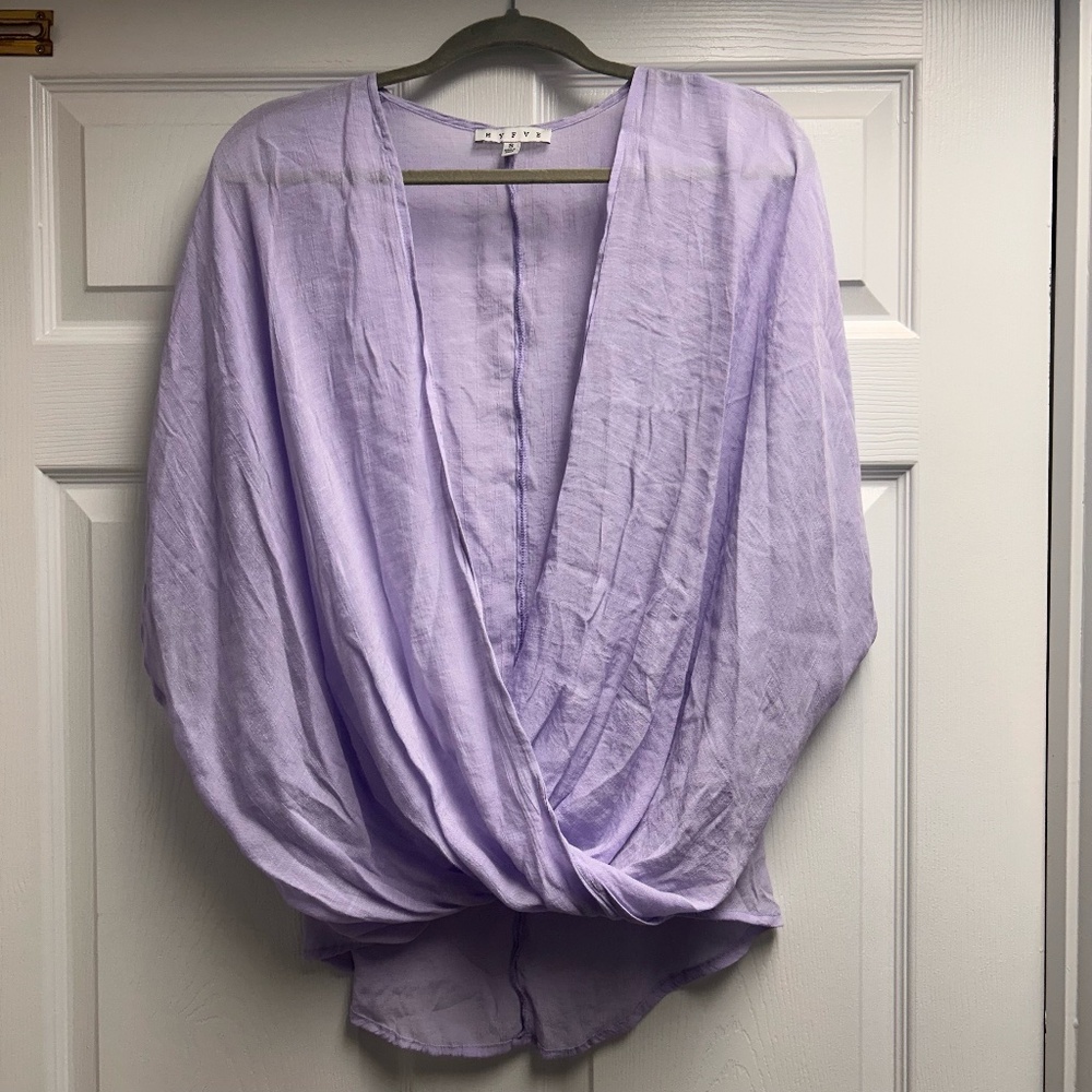 Lavendar HYFVE Size Small Gauze Womens top short sleeve